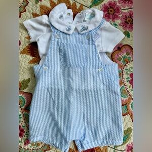 Boys romper train embroidery